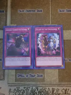 YUGIOH ABOMINABLE CHAMBER OF THE UNCHAINED + ESCAPE OF THE UNCHAINED COMMON NM - Image 1