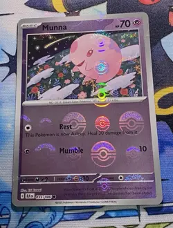 Pokemon TCG Munna 035/086 Black Bolt Poke Ball Reverse Holo Common Card - NM - Image 1