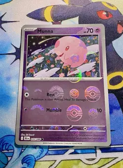 Pokemon TCG Munna 035/086 Black Bolt Poke Ball Reverse Holo Common Card - NM - Image 2