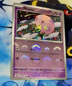Pokemon TCG Munna 035/086 Black Bolt Poke Ball Reverse Holo Common Card - NM - Image 3