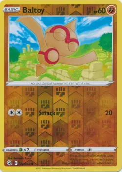 Baltoy 144/264 Fusion Strike Reverse Holo Pokemon Card NM - Image 1