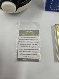 1999 Pokemon Togepi Burger King 23K Gold Plated Trading Card w/ Pokeball - Image 4