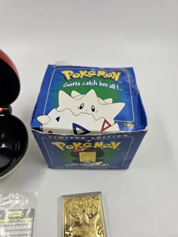 1999 Pokemon Togepi Burger King 23K Gold Plated Trading Card w/ Pokeball - Image 5