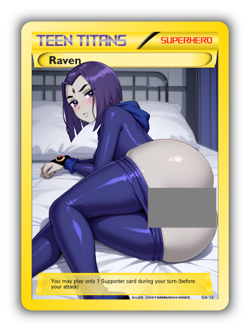 Raven Trading Card - Sexy Adult Anime Waifu Custom Made Trainer | PARODY - Image 1