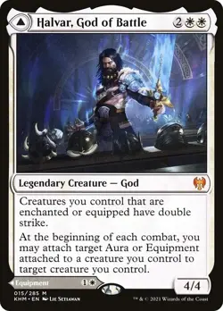 MTG NM English HALVAR, GOD OF BATTLE Kaldheim - Image 1