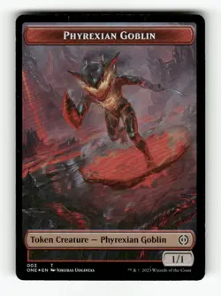 Rebel // Phyrexian Goblin Double-sided Token NM Foil T MTG Magic Phyrexia: All W - Image 1