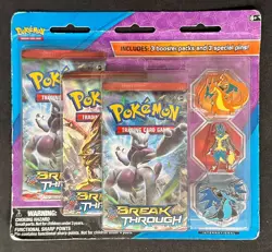 POKEMON 3-Pack MEGA EVOLUTION COLLECTOR'S 3-PIN BLISTER CHARIZARD BREAKTHROUGH - Image 1