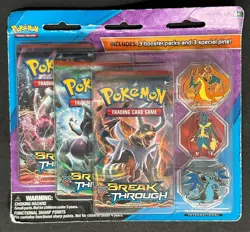 POKEMON 3-Pack MEGA EVOLUTION COLLECTOR'S 3-PIN BLISTER CHARIZARD BREAKTHROUGH - Image 1