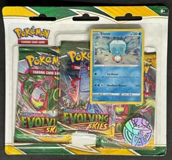 POKEMON SWORD SHIELD EVOLVING SKIES 3-PACK Blister BOOSTER EISCUE PROMO - Image 1