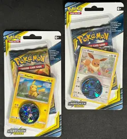 POKEMON SUN MOON UNBROKEN BONDS BLISTER BOOSTER PACK NEW PIKACHU & EEVEE - Image 1