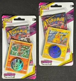 POKEMON SUN MOON UNIFIED MINDS BLISTER BOOSTER PACK BOTH PIKACHU & SUDOWOODO - Image 1