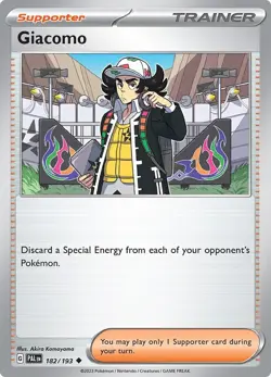 Giacomo 182/193 Reverse Holo LP - Pokemon TCG Paldea Evolved PAL Trainer - Image 4