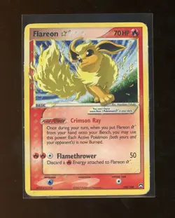 2007 Pokemon GOLD STAR EX Power Keepers SHINY Flareon Holo Foil 100/108 - Image 1