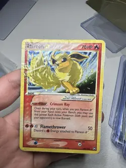 2007 Pokemon GOLD STAR EX Power Keepers SHINY Flareon Holo Foil 100/108 - Image 3