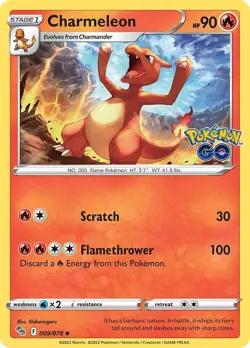 Charmeleon 009/078 Uncommon LP-NM - Pokemon TCG Sword & Shield Pokemon Go PGO - Image 3