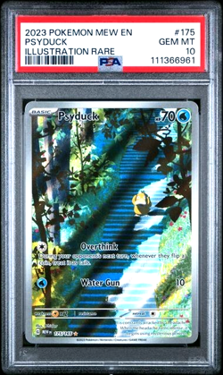 Pokemon Scarlet & Violet 151 Mew En Psyduck illustration Rare PSA 10 GEM MINT - Image 1