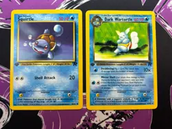 Pokemon Dark Wartortle & Squirtle Team Rocket 1st Edition Non-Holo 46/82 NM/Mint - Image 1