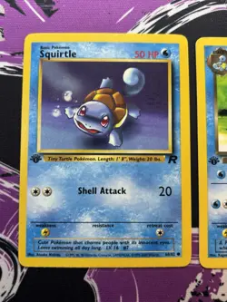 Pokemon Dark Wartortle & Squirtle Team Rocket 1st Edition Non-Holo 46/82 NM/Mint - Image 3
