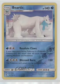 Beartic Reverse Foil Pokemon Sun & Moon Lost Thunder #62 - Image 1