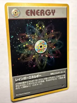 Rainbow Energy Japanese Pokemon TCG Team Rocket Holo Rare Card Vintage WOTC NM - Image 3