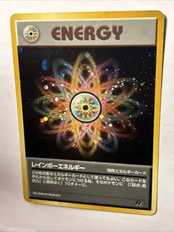 Rainbow Energy Japanese Pokemon TCG Team Rocket Holo Rare Card Vintage WOTC NM - Image 4