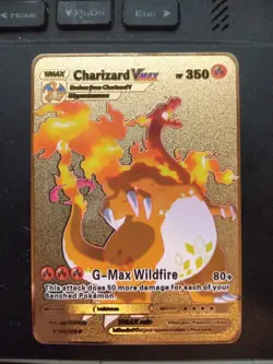 Charizard VMAX Gold Metal Card Collectible Gift/Display - Image 1
