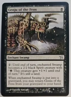 MTG Magic The Gathering Card Genju of the Fens Enchant Swamp Black Betrayers Of - Image 1