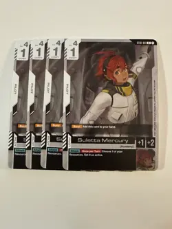 4x SULETTA MERCURY ST01-011 Gundam Card Game NM - Image 1