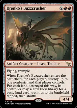 Light Play, English MTG Foil Krenko's Buzzcrusher - Foil Murders at Karlov Manor - Image 1
