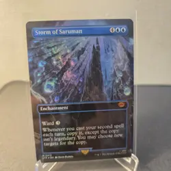 MTG Storm of Saruman 413 Borderless Foil Mythic Lord of the Rings LTR - Image 1