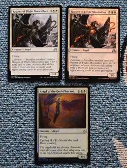 MTG 3x White FOIL Angels Reaper of Flight Moonsilver, Angel of the God-Pharaoh - Image 2