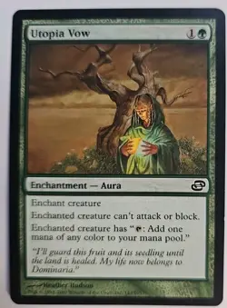 MTG Magic The Gathering Card Utopia Vow Enchantment Aura Green Planar Chaos - Image 1