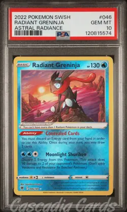PSA 10 Radiant Greninja 046/189 Astral Radiance Pokemon - Image 1