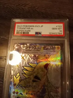 2023 Pokemon Tyranitar ex 122/108 Ruler of the Black Flame Holo Japanese PSA 10 - Image 2