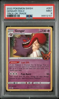 2021 POKEMON SWORD & SHIELD CHILLING REIGN TRICK OR TRADE 2022 GENGAR-HOLO PSA 9 - Image 1