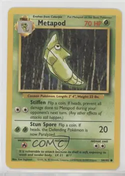 Metapod Pokemon Base Set #54 1999 - Image 1