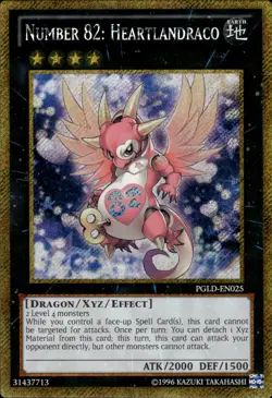 Number 82: Heartlandraco - Gold Secret Rare PGLD-EN025 - LP - YuGiOh - Image 1