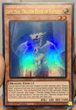 Yugioh Spectral Dragon Ruler of Flickers ALIN-EN018 Ultra Rare NM/VLP w/Tracking - Image 1