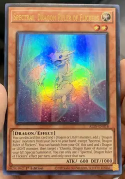 Yugioh Spectral Dragon Ruler of Flickers ALIN-EN018 Ultra Rare NM/VLP w/Tracking - Image 2