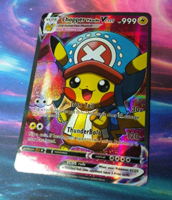 Pikachu Chopper Pokemon Card VMAX V Holo Cosplay Cute Full Art Custom Fan Foil - Image 2