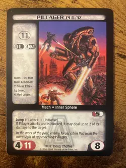 Battletech CCG TCG Card Game Rare Arsenal Expansion Pillager - Image 1