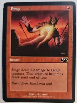 MTG Magic The Gathering Card Singe Instant Red Planeshift - Image 1