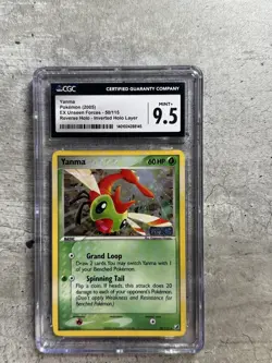 Pokemon Card Yanma Rev Holo CGC 9.5 Mint+, EX Unseen Forces 50/115, 2005 (1A) - Image 1