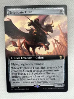 MTG - Triplicate Titan (Extended Art) Commander 2021 Regular NM Pack Fresh - Image 1