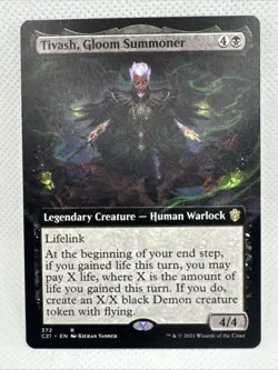 MTG - Tivash, Gloom Summoner (Extended Art) Commander 2021 Regular NM Pack Fresh - Image 1