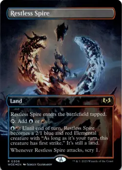 MTG Restless Spire (Borderless) Foil Wilds of Eldraine NM R Magic - Image 1