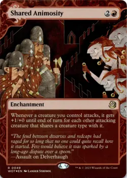 MTG Shared Animosity Foil Wilds of Eldraine: Enchanting Tales NM R Magic - Image 1