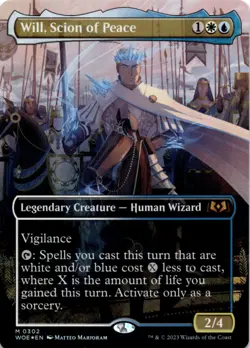 MTG Will, Scion of Peace (Borderless) Foil Wilds of Eldraine NM M Magic - Image 1