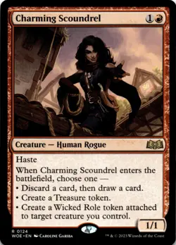 MTG Charming Scoundrel Foil Wilds of Eldraine NM R Magic - Image 1