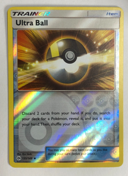 Pokemon TCG Sun & Moon Reverse Holographic Ultra Ball Light Played - Image 1